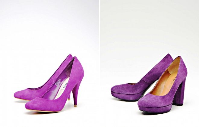 женские фиолетовые туфли