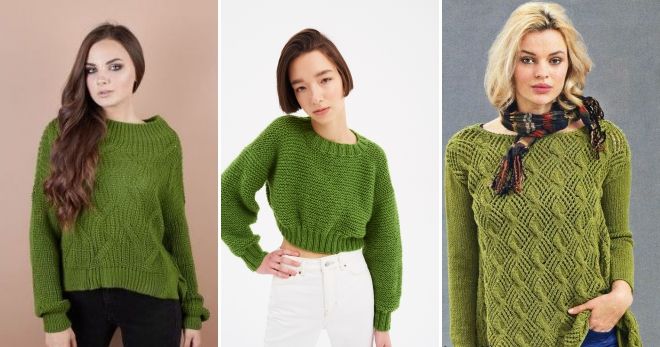 Зеленый мохеровый свитер идеи