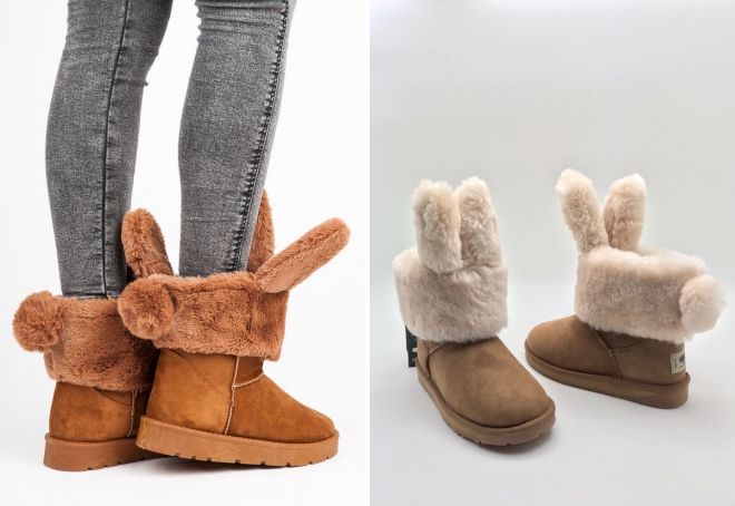 коричневые угги с ушками
