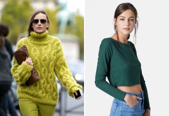 женский зеленый свитер