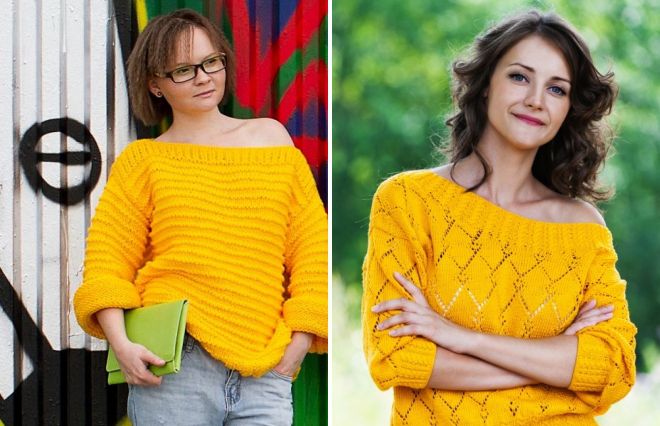 желтый свитер для девушки