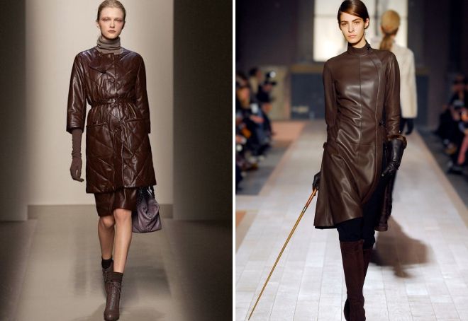 с чем носить женское коричневое пальто