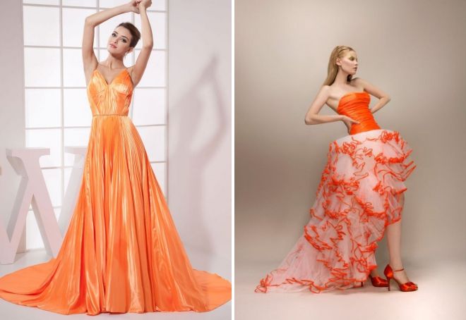 оранжевое свадебное платье