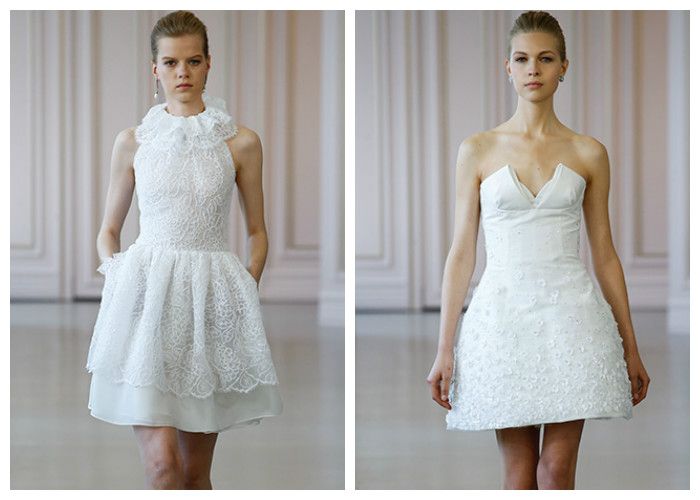 Короткие свадебные платья: Oscar de la Renta 