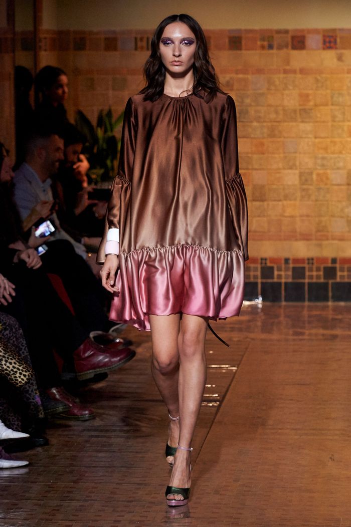 Розово-коричневое платье Cynthia Rowley