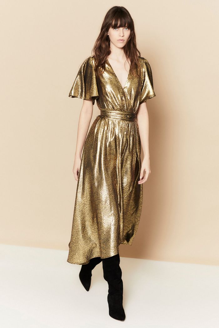 Золотое блестящее платье Joie