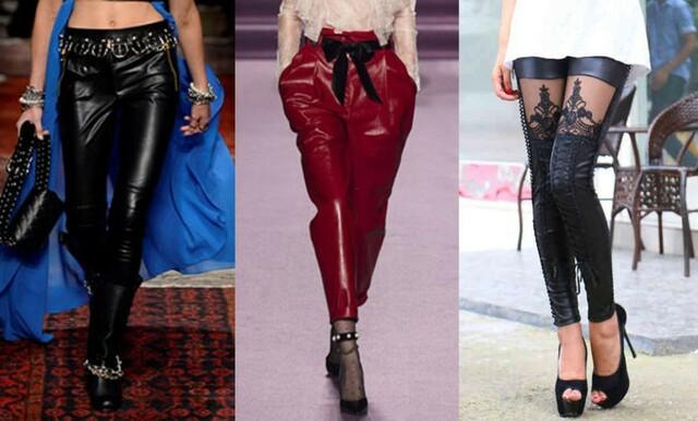 С чем и как носить женские кожаные брюки этой осенью и зимой - модные тренды